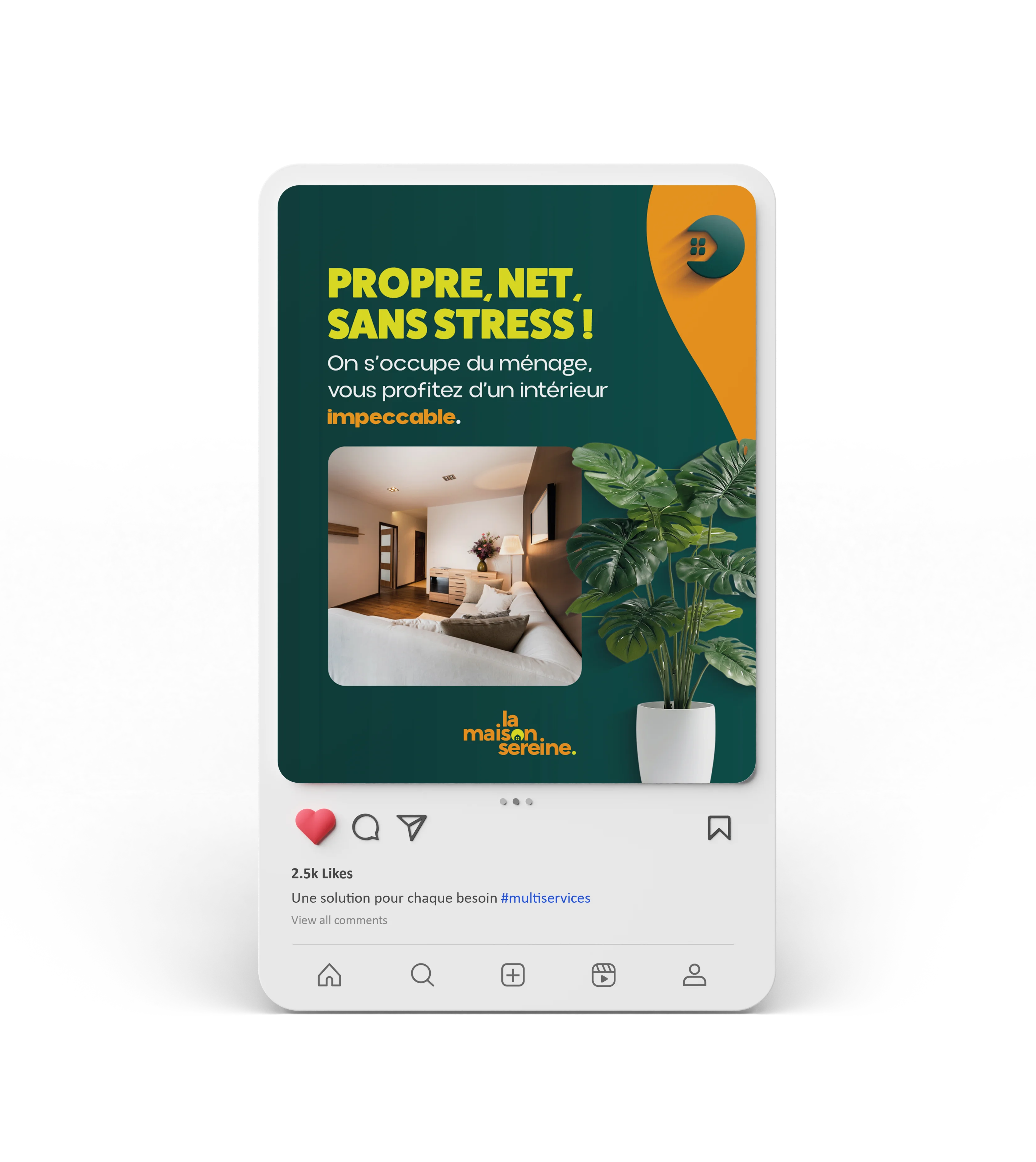 Déclinaison digitale La maison sereine sur interface mobile